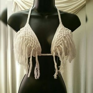 Crochet Fringe bra crop top