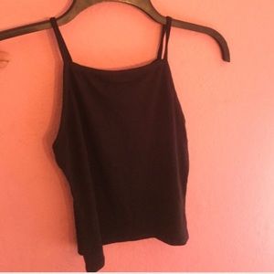 Black cropped & white cami