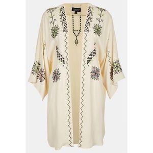 Top shop beige kimono with embroidering
