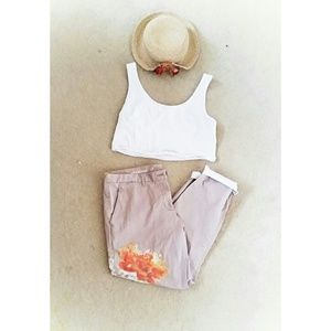 Floral Gap Broken into khakis