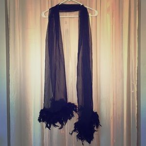 Black Feather Scarf