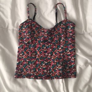 Floral tank crop top bustier