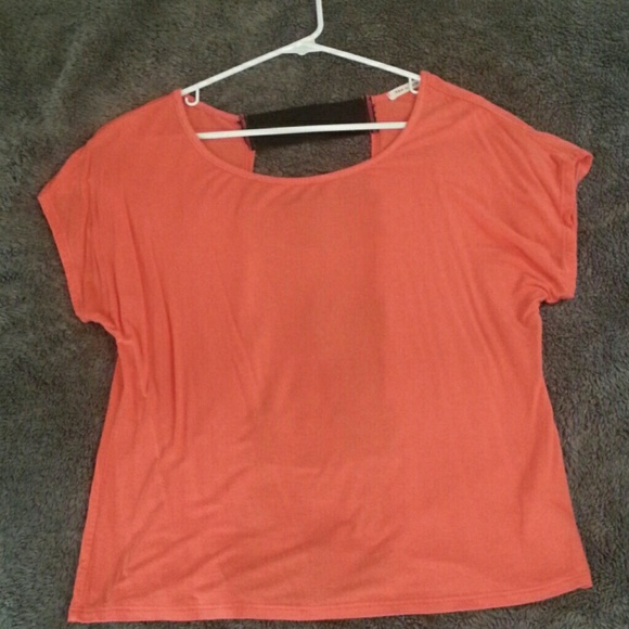 Orange top with semi-open back