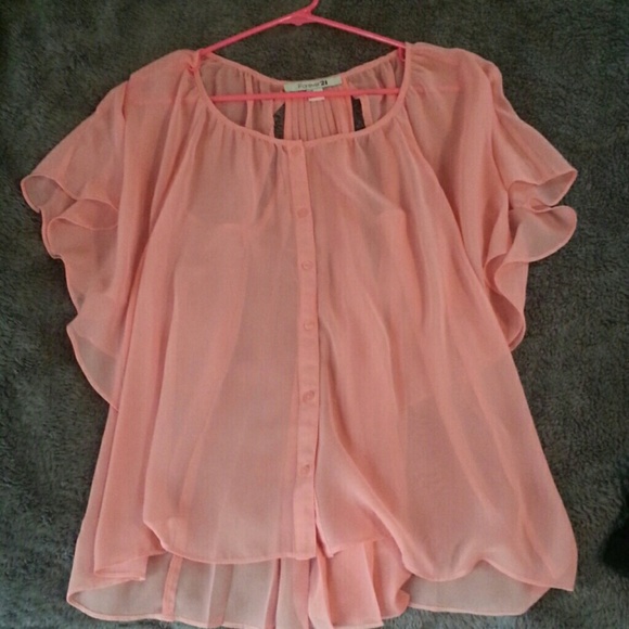 Peach flowy blouse