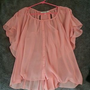 Peach flowy blouse