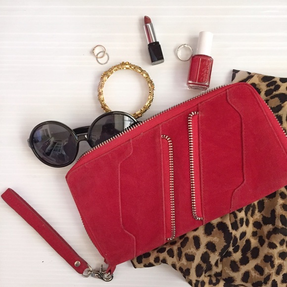 Suede Red Clutch
