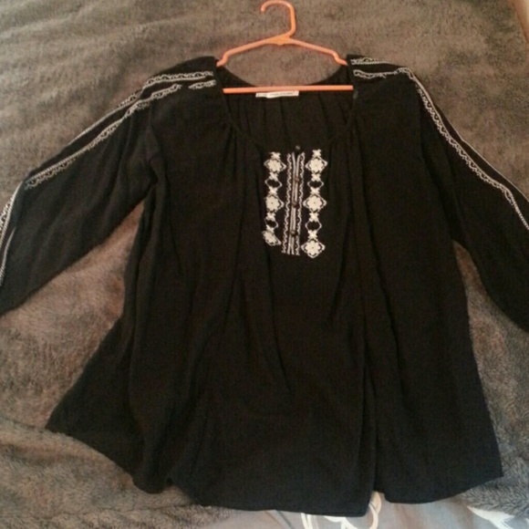 Long sleeve black blouse
