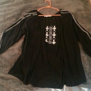 Long sleeve black blouse