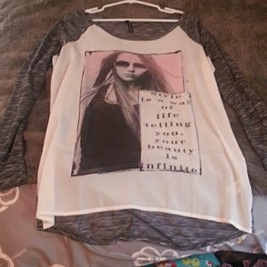 Long sleeve mesh top