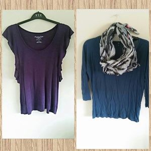 💥SALE!💥Purple frill sleeve top and Dark teal top