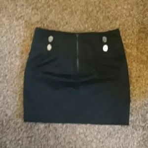 Express Black Miniskirt with Gold Button Detail