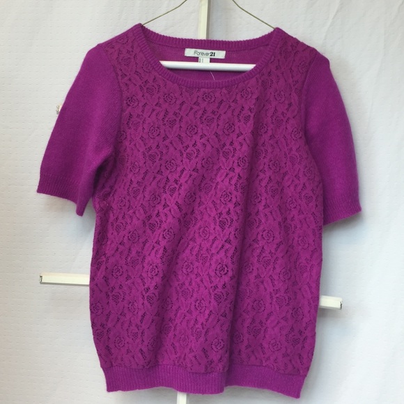 Forever 21 Magenta Lace Sweater
