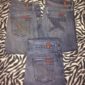 Lot 3 piece seven for all mankind flynt jeans 25