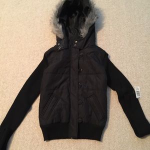 Black zip sweater coat