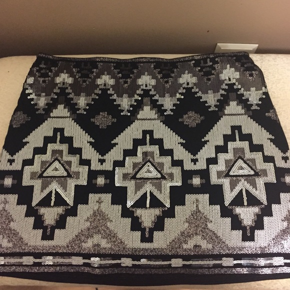 express sequin aztec skirt