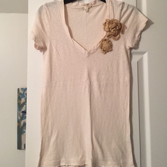 J. Crew Tops - JCrew pale pink/oatmeal tshirt