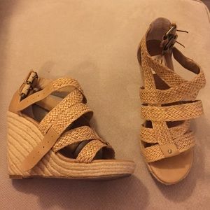 Tulle wedge sandal
