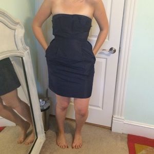 Dark purple JCrew strapless dress