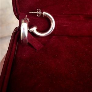 Sterling Silver Cuff Style Hoop Earrings