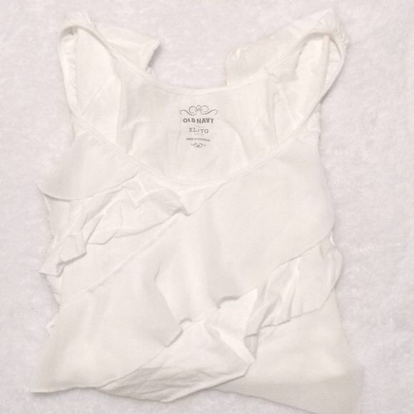 Old Navy Tops - White Ruffled Cap Sleeve Top