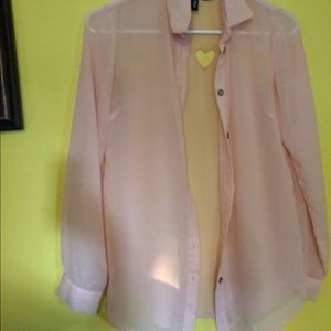 Sheer Blush Top with Back Heart Cut-Outs