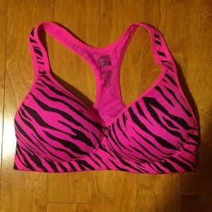 PINK yoga push up sports bra
