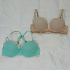 Gilly Hicks Bra two pair Nude Mint 36B
