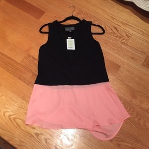 Black and coral top from anthropology, size xs