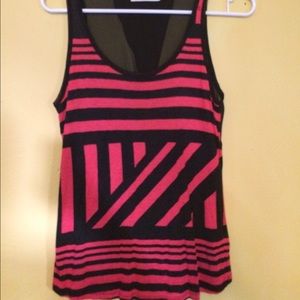 Red and Black Geometric Tank