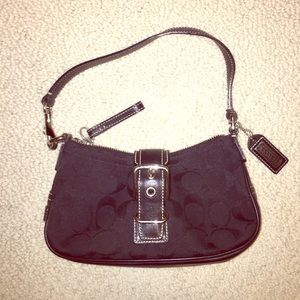 Coach black signature handbag