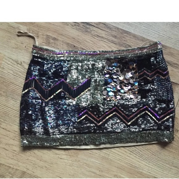 All Saints Sequined Embellished Skirt