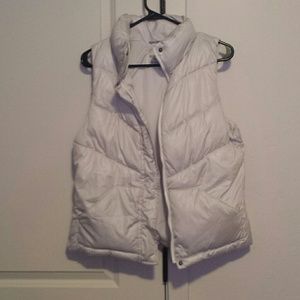 White puffer vest