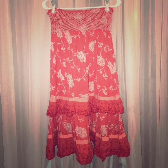 Coral Free People Skirt
