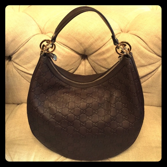 Gucci Handbags - GUCCI Guccissima GG Twins Medium Hobo Chocolate