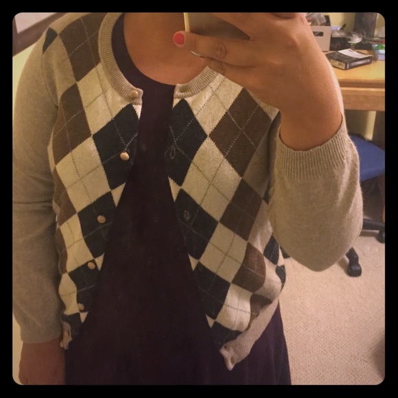 J crew argyle cardigan