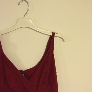 Red form fitting dress