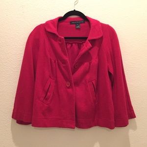 French Connection size 2 red button cape