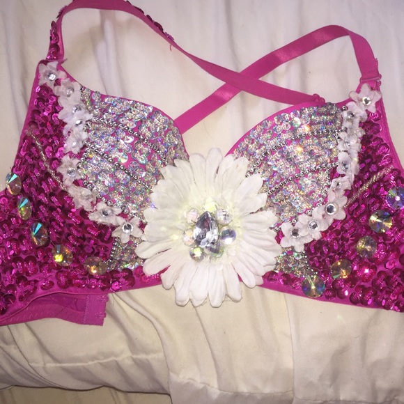 Hot pink rave bra!