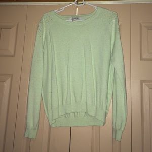 Pastel green with rhinestones sweater