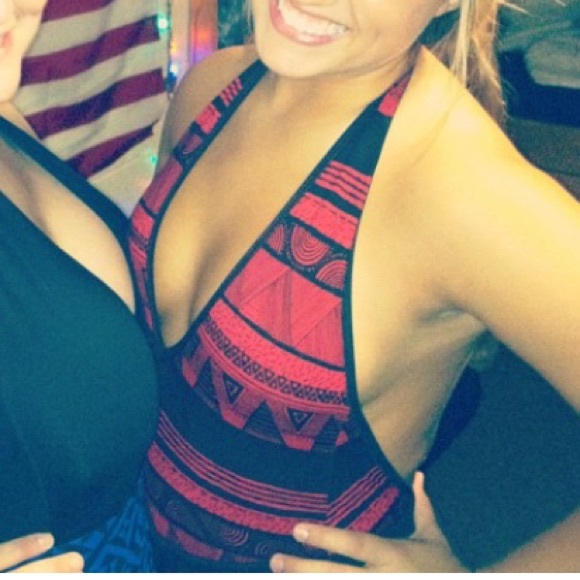 American Apparel Tops - American apparel red and black one piece