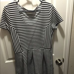 J-crew ponte black and white striped dress!