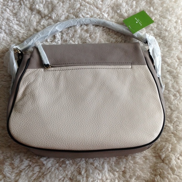 Taupe grey cream ivory colorblock bag purse tote - Picture 3 of 4