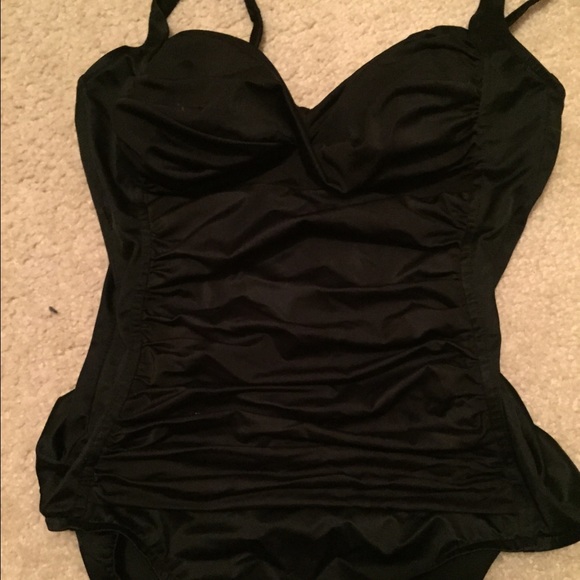 Black one piece bathing suit