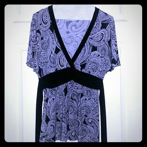 Black and white bandana print top