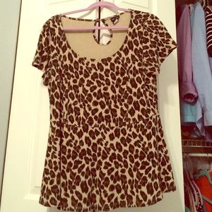 Leopard print peplum top