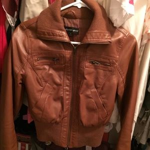 Brown leather jacket