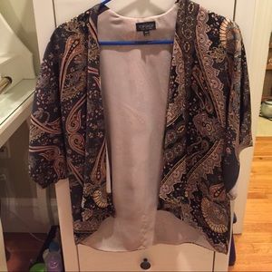 Topshop paisley silky cardigan kimono