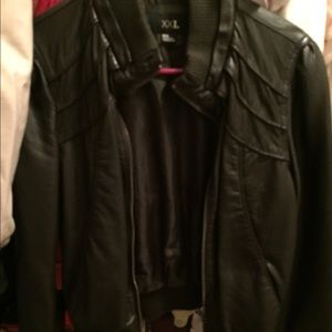 Dark brown leather jacket