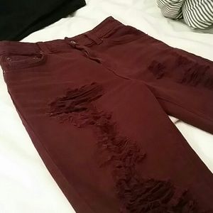 PRICE SLASH LF Carmar maroon boyfriend jean