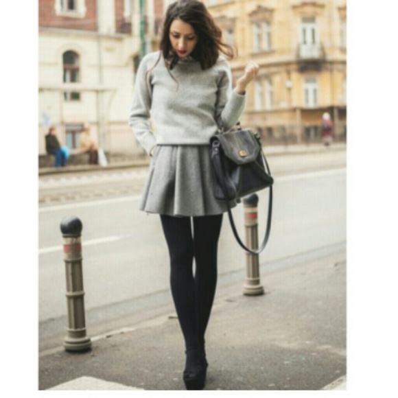 Heather Grey Pleated Skirt